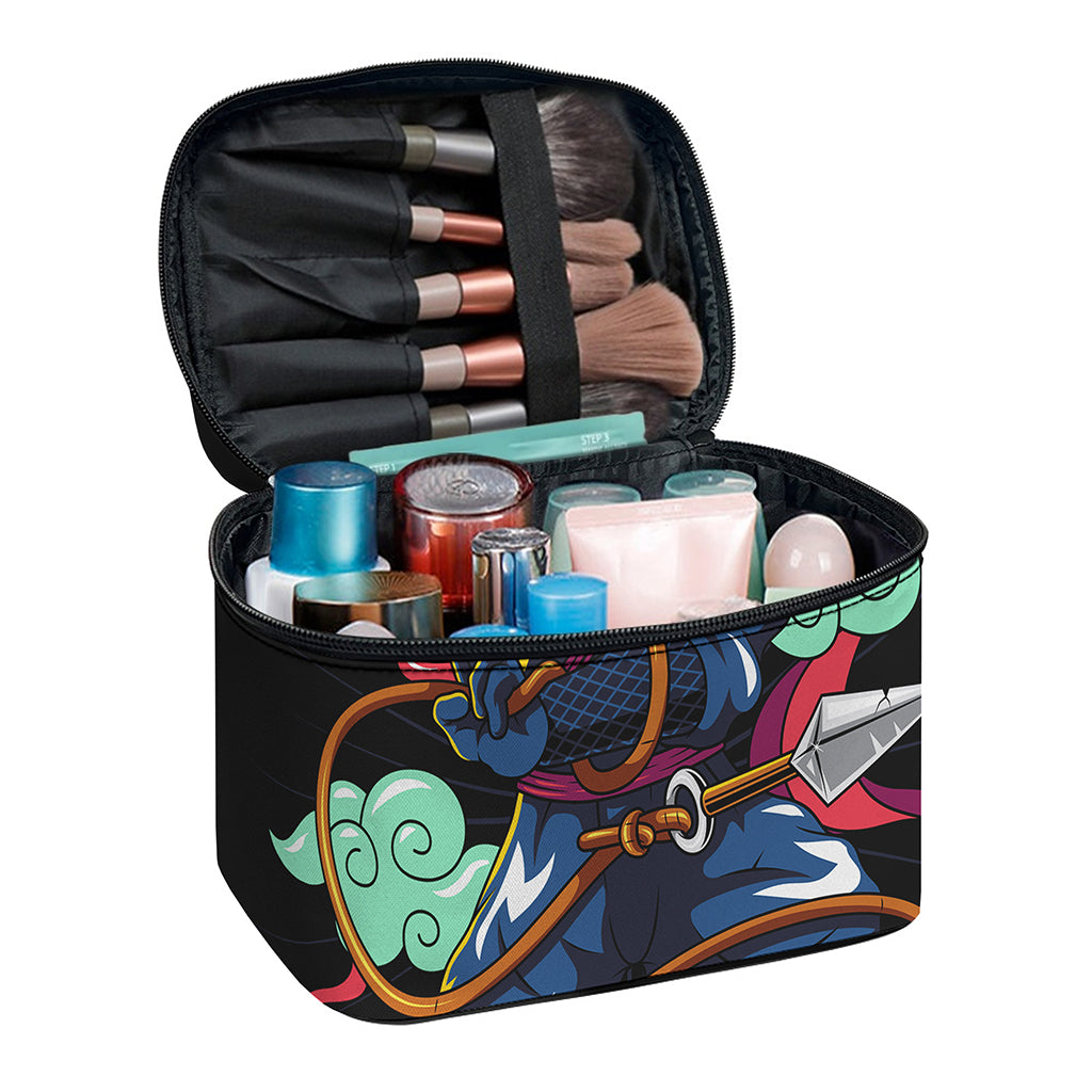 Ninja Warrior Print Travel Makeup Bag