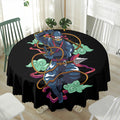 Ninja Warrior Print Waterproof Round Tablecloth