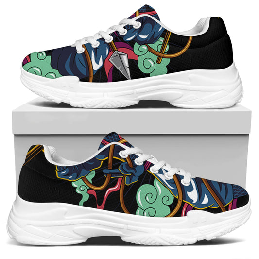 Ninja Warrior Print White Chunky Shoes