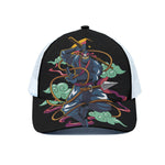 Ninja Warrior Print White Mesh Trucker Cap