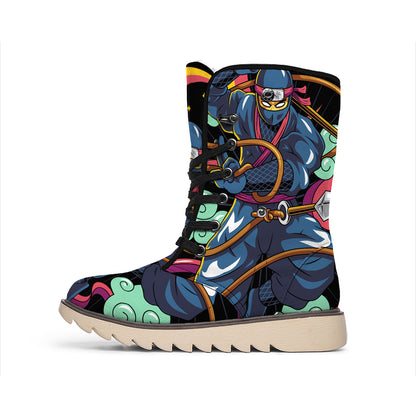 Ninja Warrior Print Winter Boots
