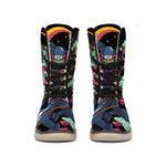 Ninja Warrior Print Winter Boots