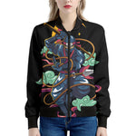 Ninja Warrior Print Women's Bomber Jacket