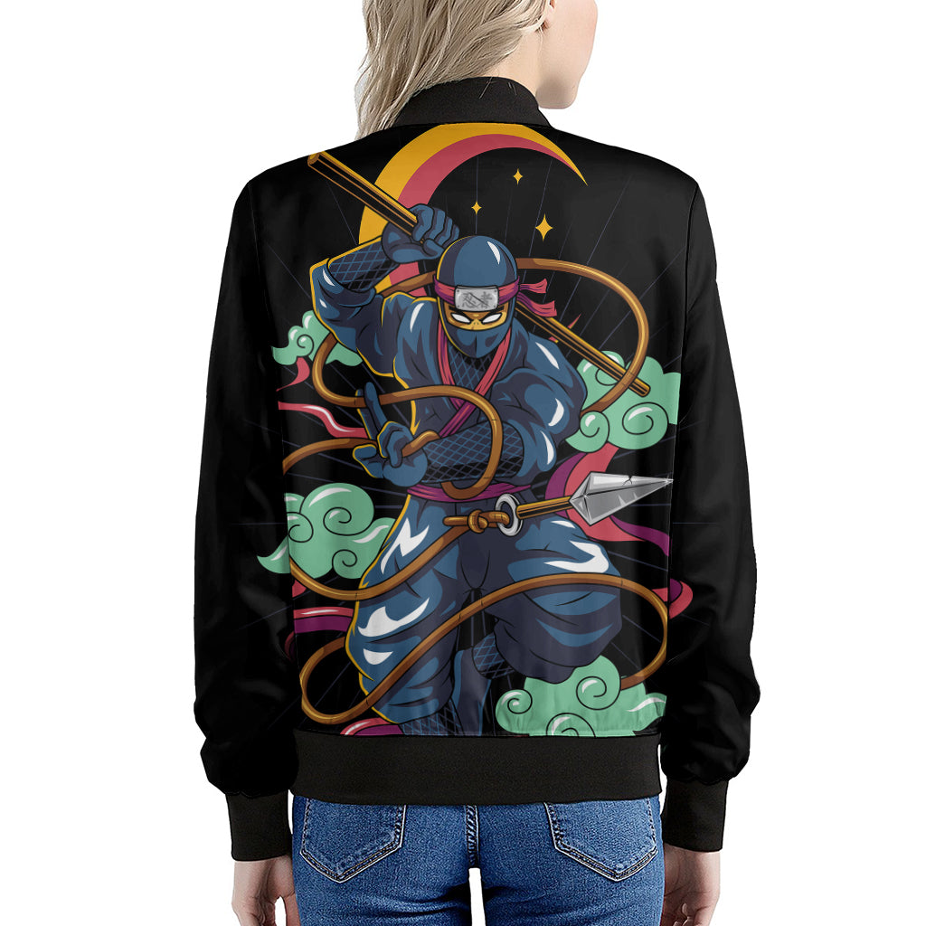 Ninja Warrior Print Women's Bomber Jacket