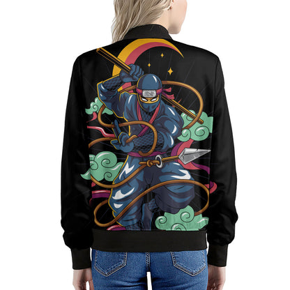 Ninja Warrior Print Women's Bomber Jacket