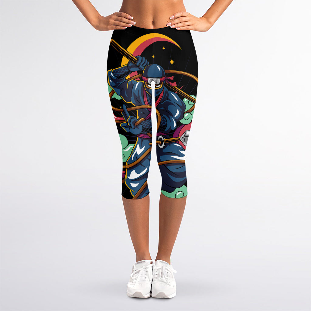 Ninja Warrior Print Women's Capri Leggings