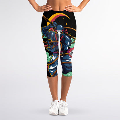 Ninja Warrior Print Women's Capri Leggings