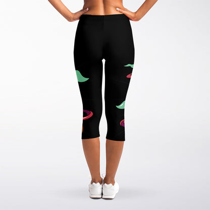 Ninja Warrior Print Women's Capri Leggings