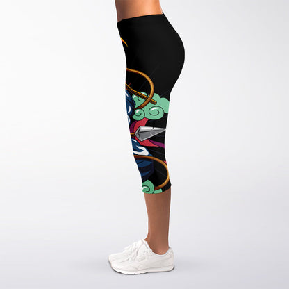Ninja Warrior Print Women's Capri Leggings