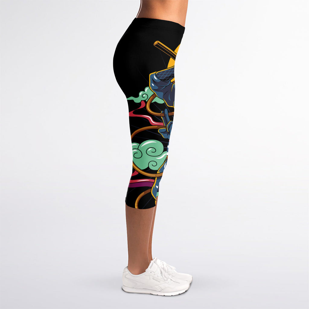Ninja Warrior Print Women's Capri Leggings