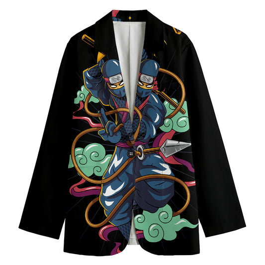 Ninja Warrior Print Women's Cotton Blazer