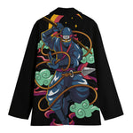 Ninja Warrior Print Women's Cotton Blazer