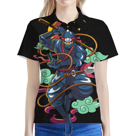 Ninja Warrior Print Women's Polo Shirt