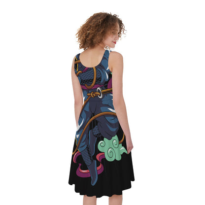 Ninja Warrior Print Women's Sleeveless Dress