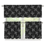 Ninja Weapon Pattern Print 3 Piece Kitchen Curtains