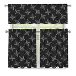 Ninja Weapon Pattern Print 3 Piece Kitchen Curtains