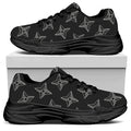 Ninja Weapon Pattern Print Black Chunky Shoes
