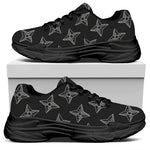 Ninja Weapon Pattern Print Black Chunky Shoes