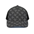 Ninja Weapon Pattern Print Black Mesh Trucker Hat