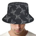 Ninja Weapon Pattern Print Bucket Hat