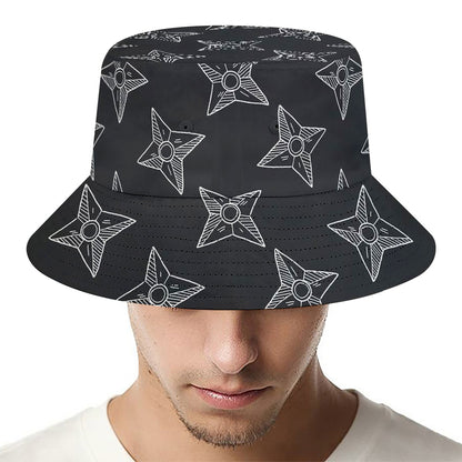 Ninja Weapon Pattern Print Bucket Hat
