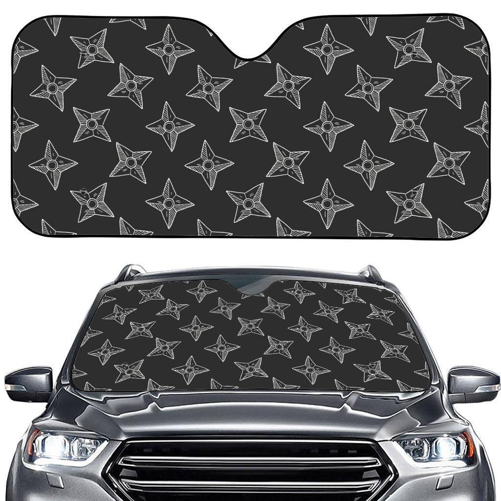 Ninja Weapon Pattern Print Car Windshield Sun Shade