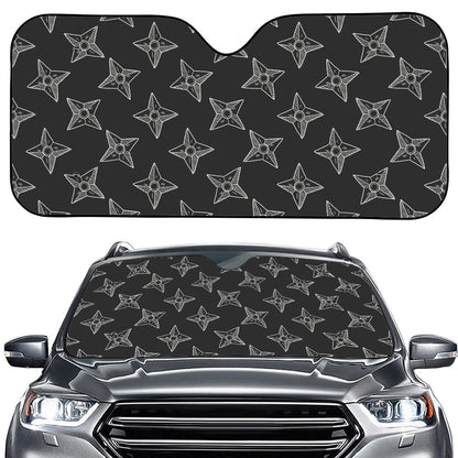 Ninja Weapon Pattern Print Car Windshield Sun Shade