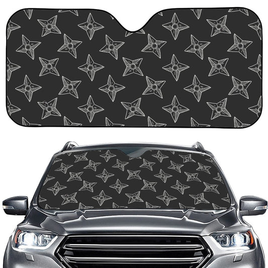 Ninja Weapon Pattern Print Car Windshield Sun Shade