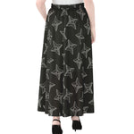 Ninja Weapon Pattern Print Chiffon Maxi Skirt