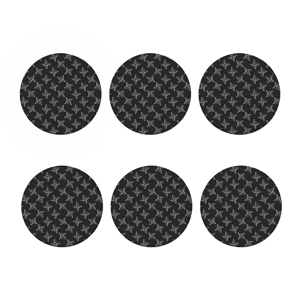 Ninja Weapon Pattern Print Coaster Set