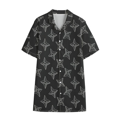 Ninja Weapon Pattern Print Cotton Hawaiian Shirt