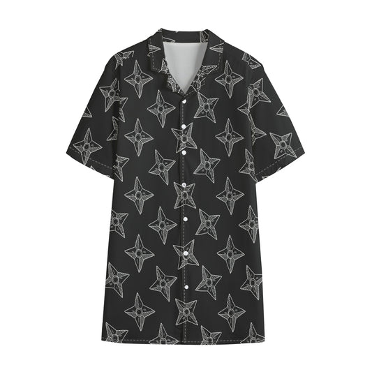 Ninja Weapon Pattern Print Cotton Hawaiian Shirt
