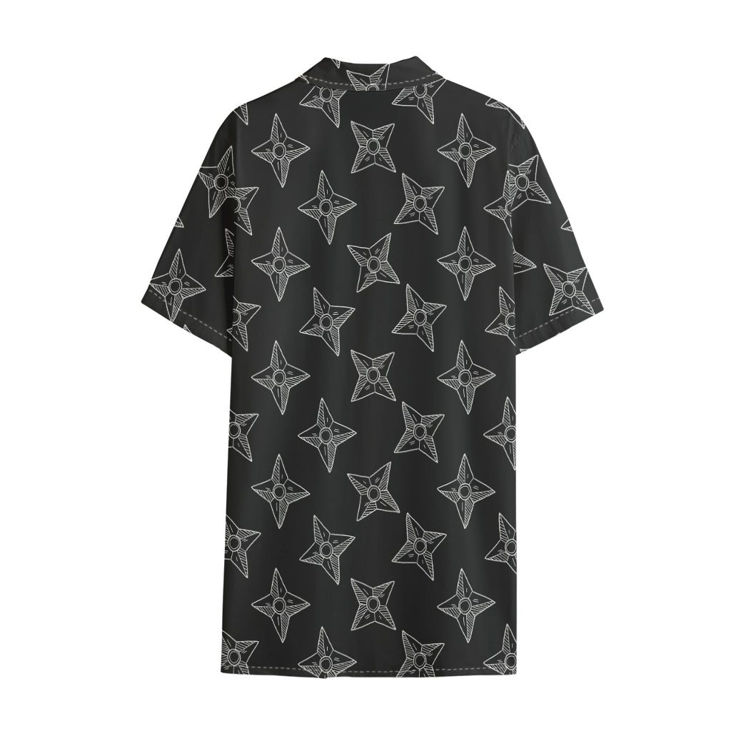 Ninja Weapon Pattern Print Cotton Hawaiian Shirt
