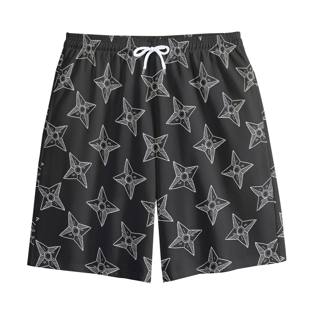 Ninja Weapon Pattern Print Cotton Shorts