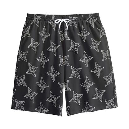 Ninja Weapon Pattern Print Cotton Shorts