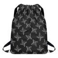 Ninja Weapon Pattern Print Drawstring Backpack
