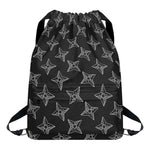 Ninja Weapon Pattern Print Drawstring Backpack