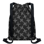Ninja Weapon Pattern Print Drawstring Backpack