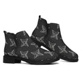 Ninja Weapon Pattern Print Flat Ankle Boots