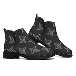 Ninja Weapon Pattern Print Flat Ankle Boots