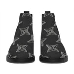Ninja Weapon Pattern Print Flat Ankle Boots