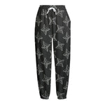 Ninja Weapon Pattern Print Fleece Lined Knit Pants