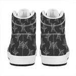 Ninja Weapon Pattern Print High Top Leather Sneakers