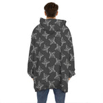 Ninja Weapon Pattern Print Hoodie Blanket