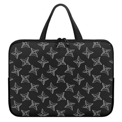 Ninja Weapon Pattern Print Laptop Sleeve With Handle