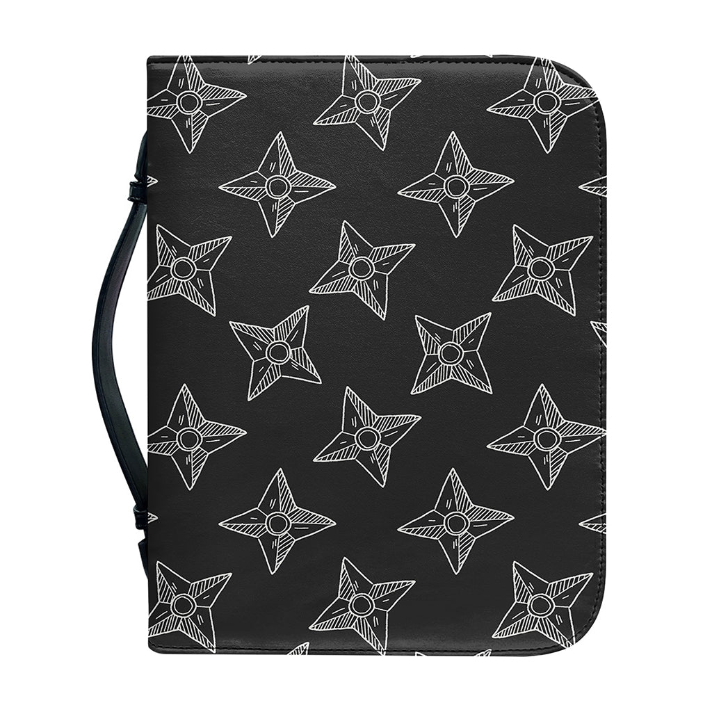Ninja Weapon Pattern Print Leather Bible Cover