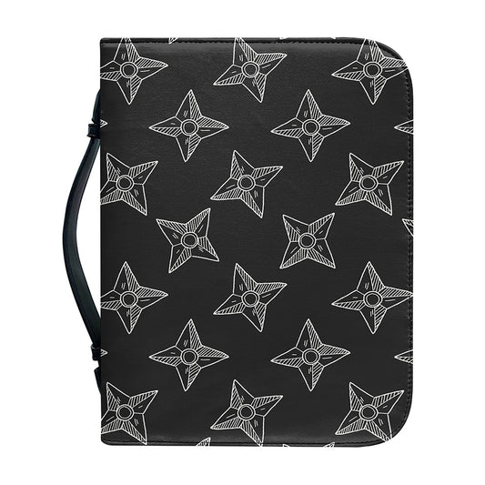 Ninja Weapon Pattern Print Leather Bible Cover