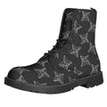 Ninja Weapon Pattern Print Lace-Up Boots