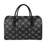 Ninja Weapon Pattern Print Leather Duffle Bag