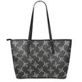 Ninja Weapon Pattern Print Leather Tote Bag With Zipper